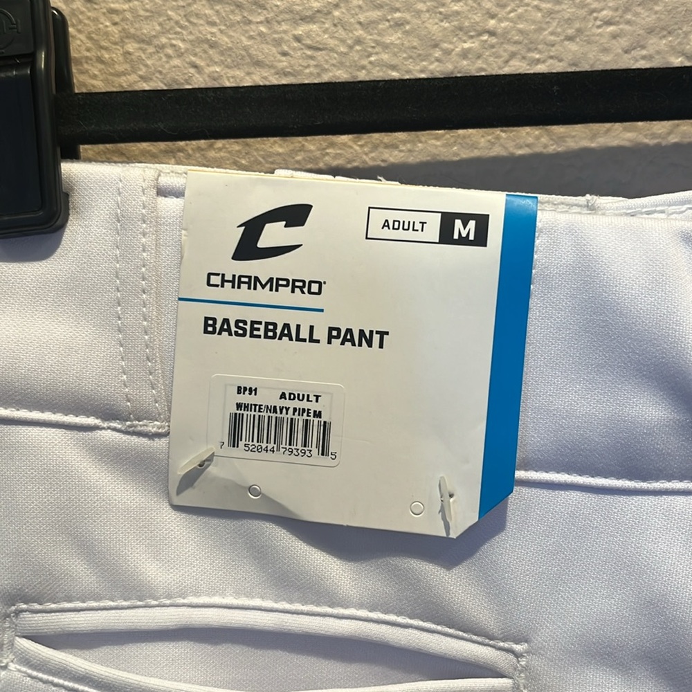 New Champro Men’s Baseball Pants White Classic Loose Fit Size Medium NWT - Picture 7 of 11